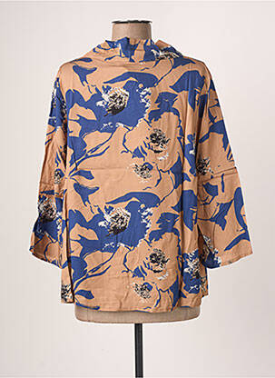 Blouse imprimé fantaisie manches 3/4 beige BLANC BOHEME femme