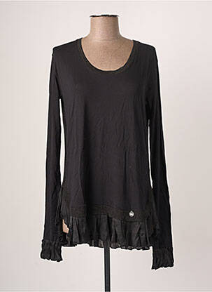 Top tissage jersey manches longues noir BLANC BOHEME femme