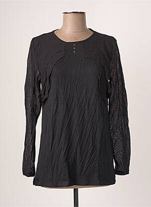 Top tissage jersey manches longues noir BLANC BOHEME femme