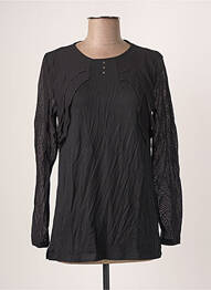 Top tissage jersey manches longues noir BLANC BOHEME femme
