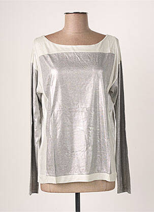 T-shirt manches longues manches longues gris BLANC BOHEME femme