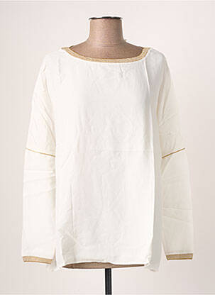 Top coupe fluide manches longues blanc BLANC BOHEME femme