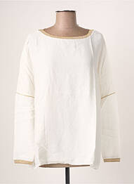 Top coupe fluide manches longues blanc BLANC BOHEME femme