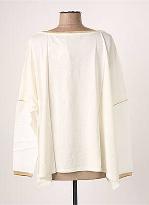 Top coupe fluide manches longues blanc BLANC BOHEME femme