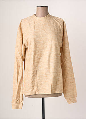 Top col rond manches longues beige BLANC BOHEME femme