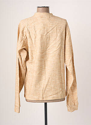 Top col rond manches longues beige BLANC BOHEME femme