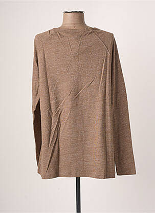 T-shirt manches longues manches longues marron BLANC BOHEME femme