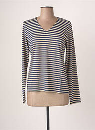 Top stretch manches longues bleu BLANC BOHEME femme