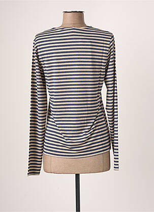 Top stretch manches longues bleu BLANC BOHEME femme