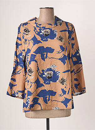 Blouse imprimé fantaisie manches 3/4 beige BLANC BOHEME femme