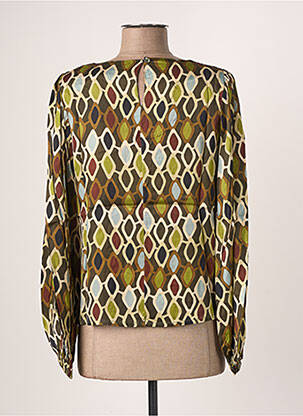 Blouse imprimé fantaisie manches longues vert BLANC BOHEME femme