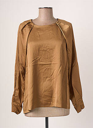 Blouse fermeture boutonnée au dos manches longues beige BLANC BOHEME femme