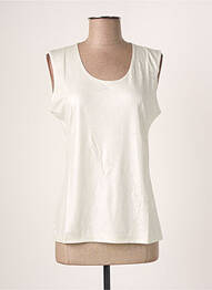 Débardeur coupe cintrée sans manche beige BLANC BOHEME femme