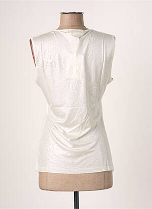 Débardeur coupe cintrée sans manche beige BLANC BOHEME femme