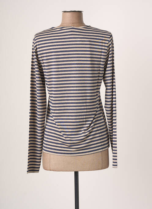 Top stretch manches longues bleu BLANC BOHEME femme