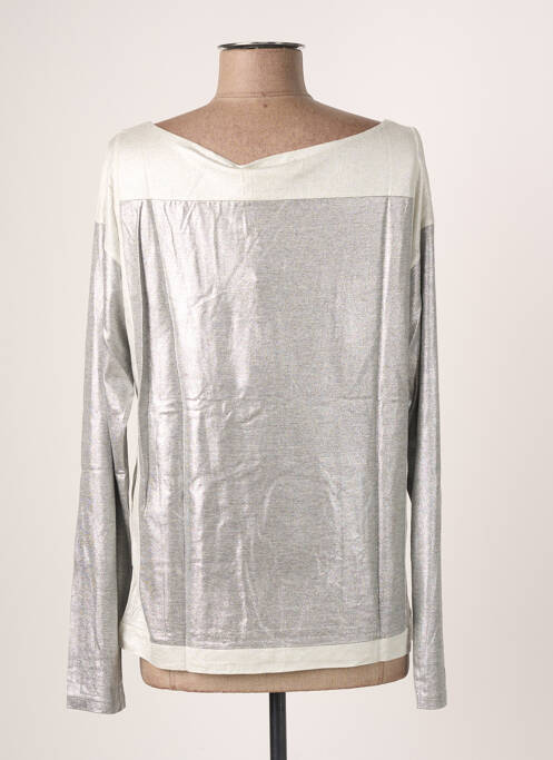 T-shirt gris BLANC BOHEME pour femme