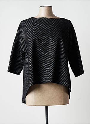 Top manches 3/4 noir BLANC BOHEME femme