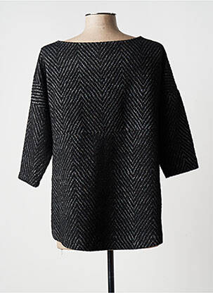 Top manches 3/4 noir BLANC BOHEME femme