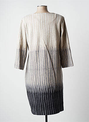 Robe mi-longue manches 3/4 manches 3/4 beige BLANC BOHEME femme