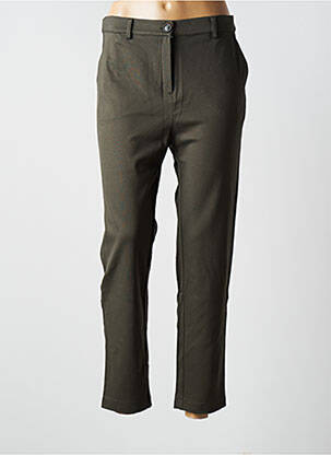 Pantalon 7/8 stretch taille normale vert BLANC BOHEME femme