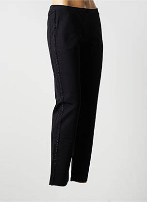 Pantalon droit stretch taille normale noir BLANC BOHEME femme