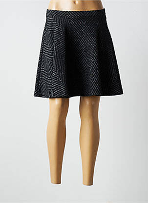 Jupe courte coupe évasée noir BLANC BOHEME femme