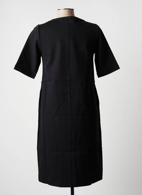 Robe mi-longue manches 3/4 manches 3/4 noir BLANC BOHEME femme
