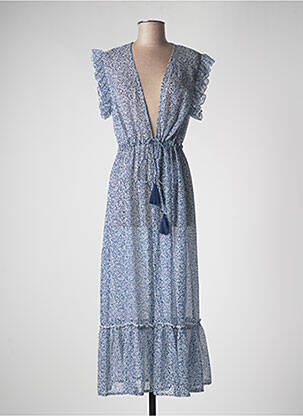 Robe de plage fermeture liens à nouer bleu ONLY femme