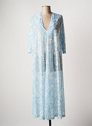 Robe mi-longue coupe fluide manches 3/4 bleu MOLLY BRACKEN femme