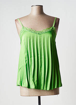 Top manches bretelles ajustables fines bretelles vert ITALIAN STYLE femme