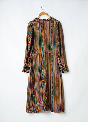 Robe mi-longue manches longues manches longues marron SKATÏE femme