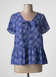 Blouse manches courtes manches courtes bleu LPB femme