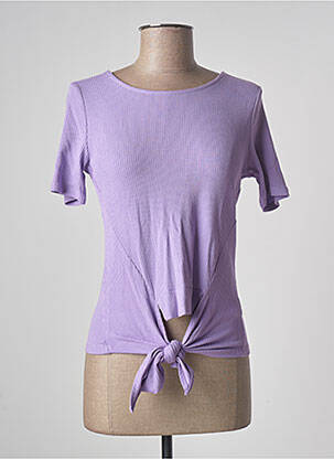 Top stretch manches courtes violet LOFTY MANNER femme