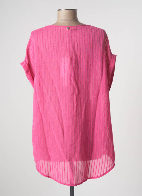 Tunique manches courtes légère et transparente rose PLEASE femme