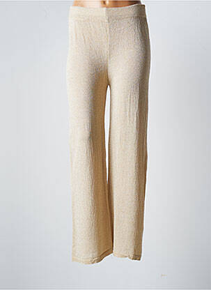 Pantalon droit stretch taille normale beige MADE IN ITALY femme