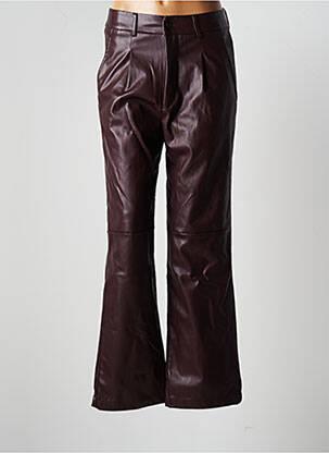 Pantalon droit taille haute taille haute rouge F.A.M. femme