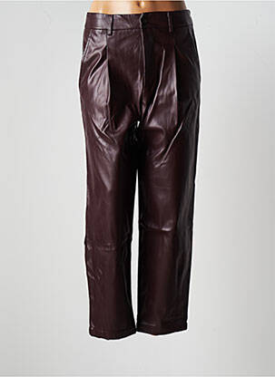 Pantalon droit taille haute taille haute rouge F.A.M. femme