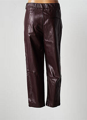 Pantalon droit taille haute taille haute rouge F.A.M. femme