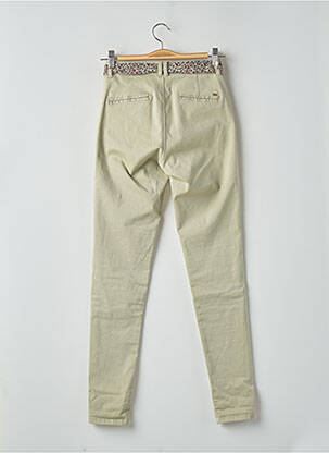 Pantalon chino fermeture zippée sous rabat boutonné taille normale vert LE TEMPS DES CERISES femme