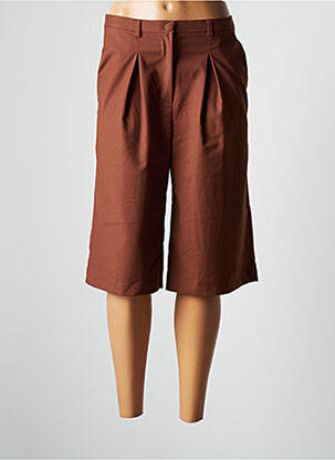 Bermuda tissage popeline taille normale marron LES ACOLYTES femme