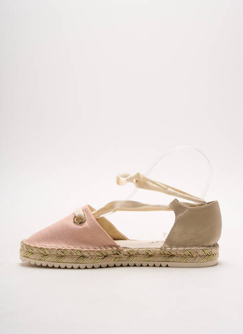 Espadrilles fermeture lacets talon plat jusqu'à 3cm rose ARMISTICE femme