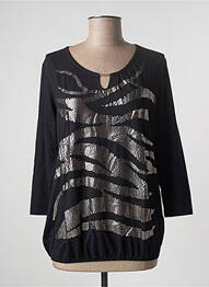 Top tissage jersey manches longues noir JOY OF LIFE femme