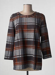 Top tissage jersey manches longues gris JOY OF LIFE femme