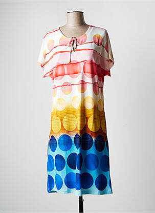 Robe mi-longue manches courtes manches courtes rouge HAJO femme