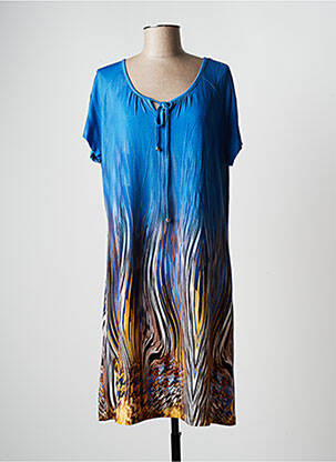 Robe de plage fermeture liens à nouer bleu HAJO femme