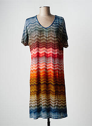 Robe de plage manches courtes bleu HAJO femme
