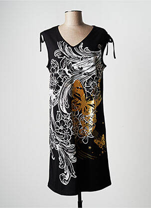 Robe de plage manches courtes noir HAJO femme