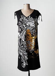 Robe de plage manches courtes noir HAJO femme