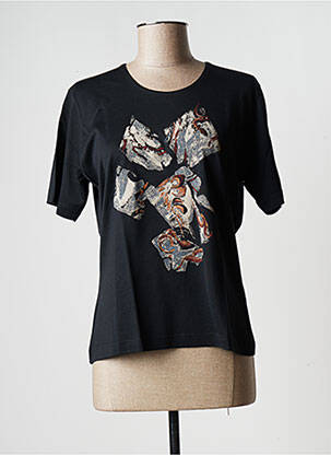 T-shirt manches mi-longues manches courtes noir FREYA femme