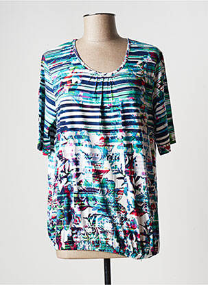 T-shirt manches mi-longues manches courtes bleu HAJO femme